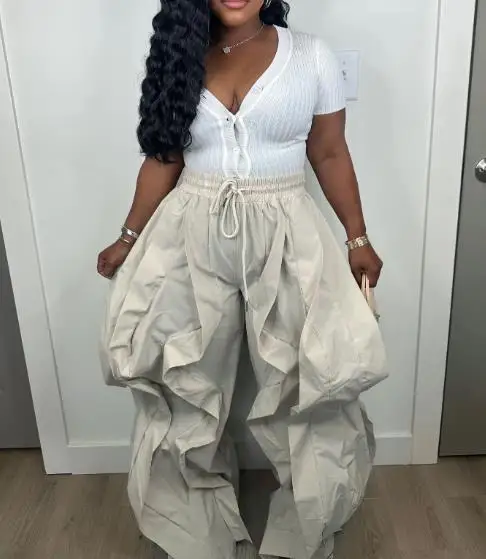 

Women's Pants 2025 Spring Autumn New Elegant Commuting Workwear with Patchwork Lace Lantern Pants and Ankle Binding Pants