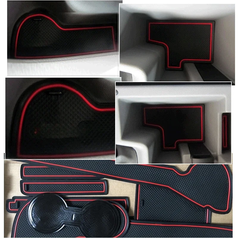 Anti-Slip Rubber Gate Slot Cup Mat for Skoda Octavia a5 a7 2 3 Superb B6 B8 2 3 Fabia 2 2012 2014 2016 2017 Accessories Stickers