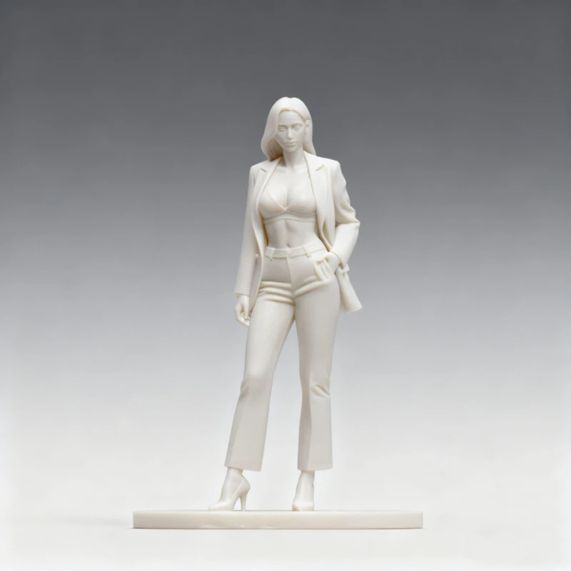 1/64 Scale White Mold Miniature Female Workplace Model