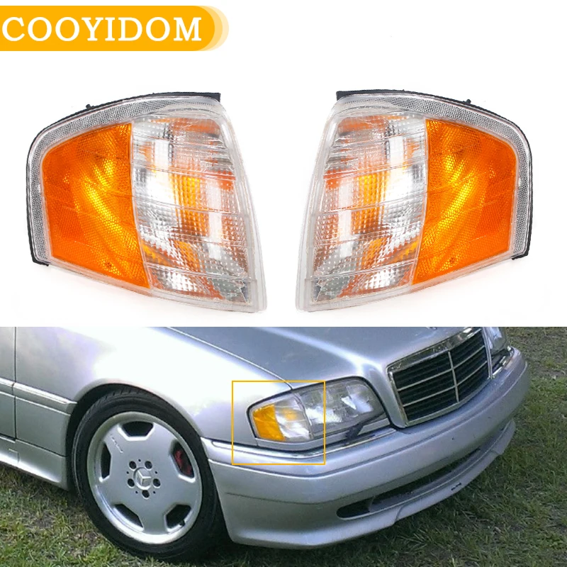 Car Turn Signal Lamp Side Corner Light Frame Cover marker Lights No Bulbs For Mercedes Benz C Class W202 C230 C280 1994-2000