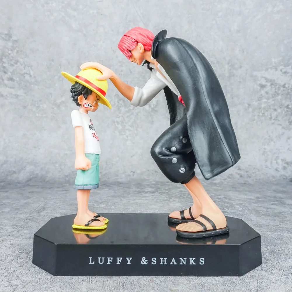 18cm One Piece Anime Figure Shanks Straw Hat Luffy Action Figure Collectible Fashion Handmade Model Decor Ornament Kids Gift