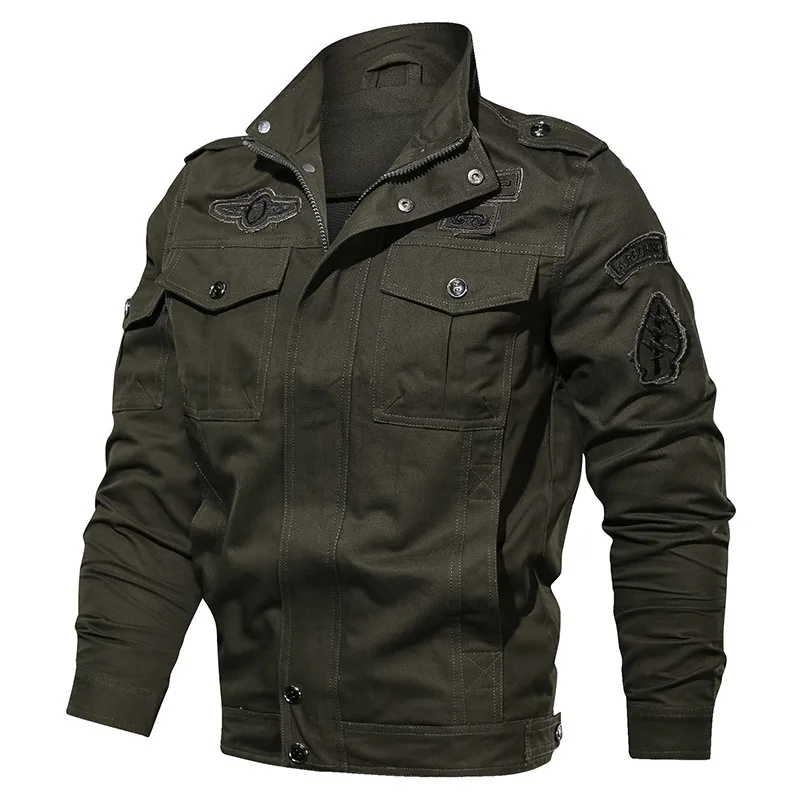 Men\'s Military Loose Jacket Casual Cotton Workwear Bomber High-Quality Design Autumn Collection for Males