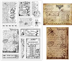 Vintage Handwriting Clear Stamps for DIY Scrapbooking Decor Vintage Daisy Dragonfly Greetings Gifts Clear Stamp Transparent