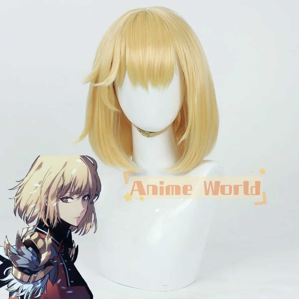

Solo Leveling Anime Cha Hae-In Golden Cosplay Wig Halloween Synthetic Hair Heat