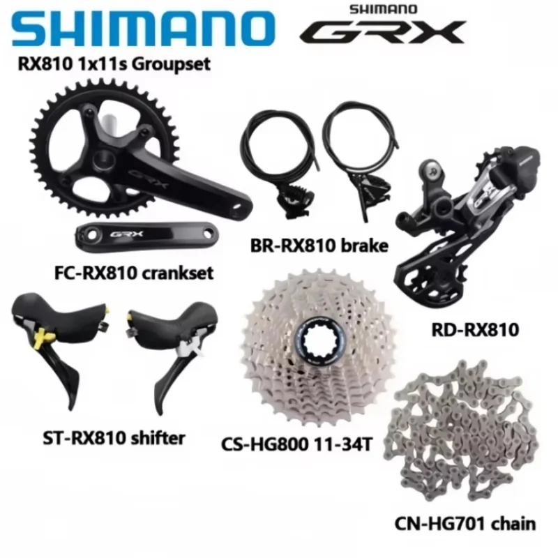 パーツ SHIMANO GRX FC-RX810 170mm 42T Shimano GRX RX810 RX812 1X11s Groupset 170mm 172.5mm 40/42T Crank