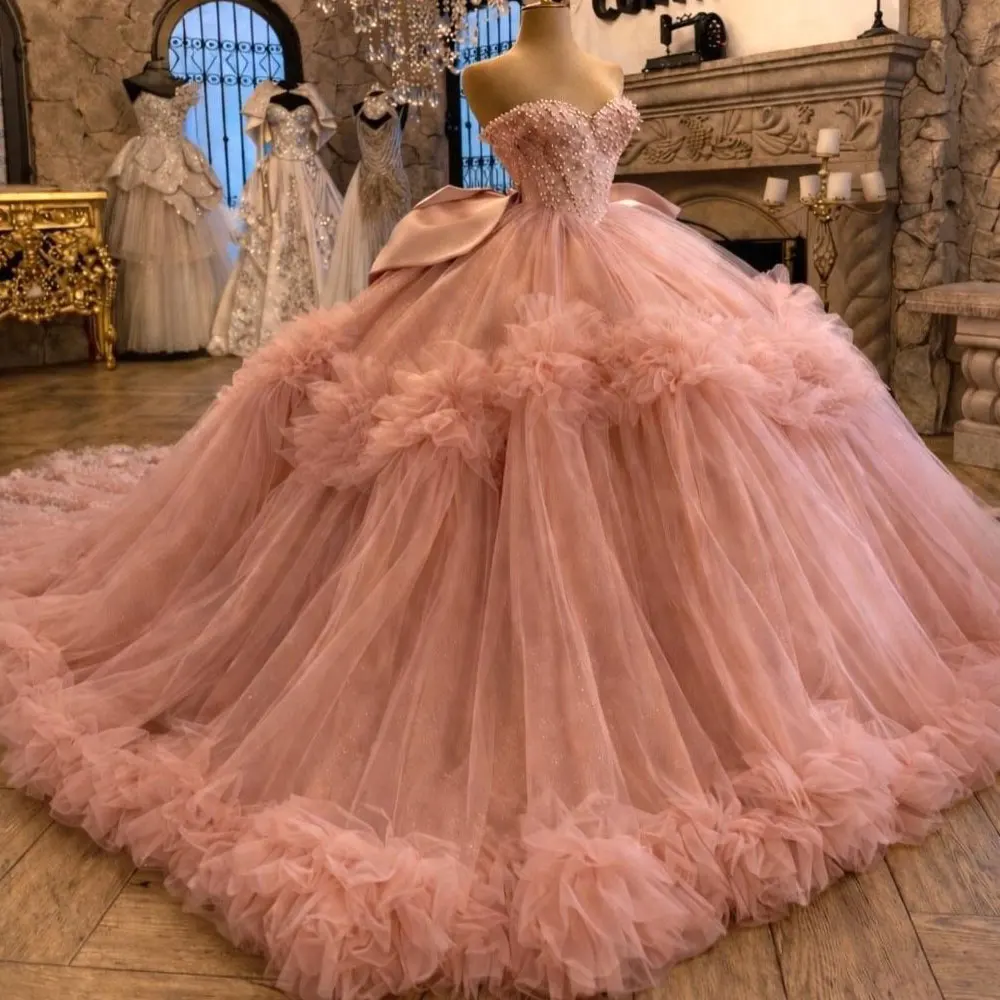 Customized Real Ball Gown Pink Quinceanera Dress 2026 Ruffles Princess Vestidos De 15 Quinceañera Sweet 16 Birthday Party Gown