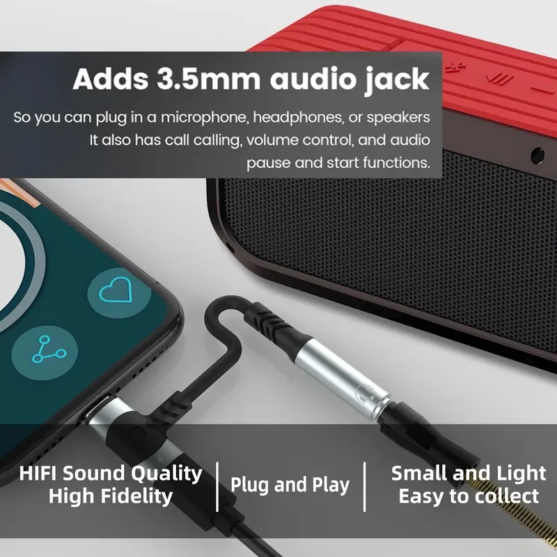 2-In-1 USB-C To 3.5mm Adapter - Earphones/Aux Microphone Jack + PD 100W Fast Charging Encryption Dongle Cable Wire Line