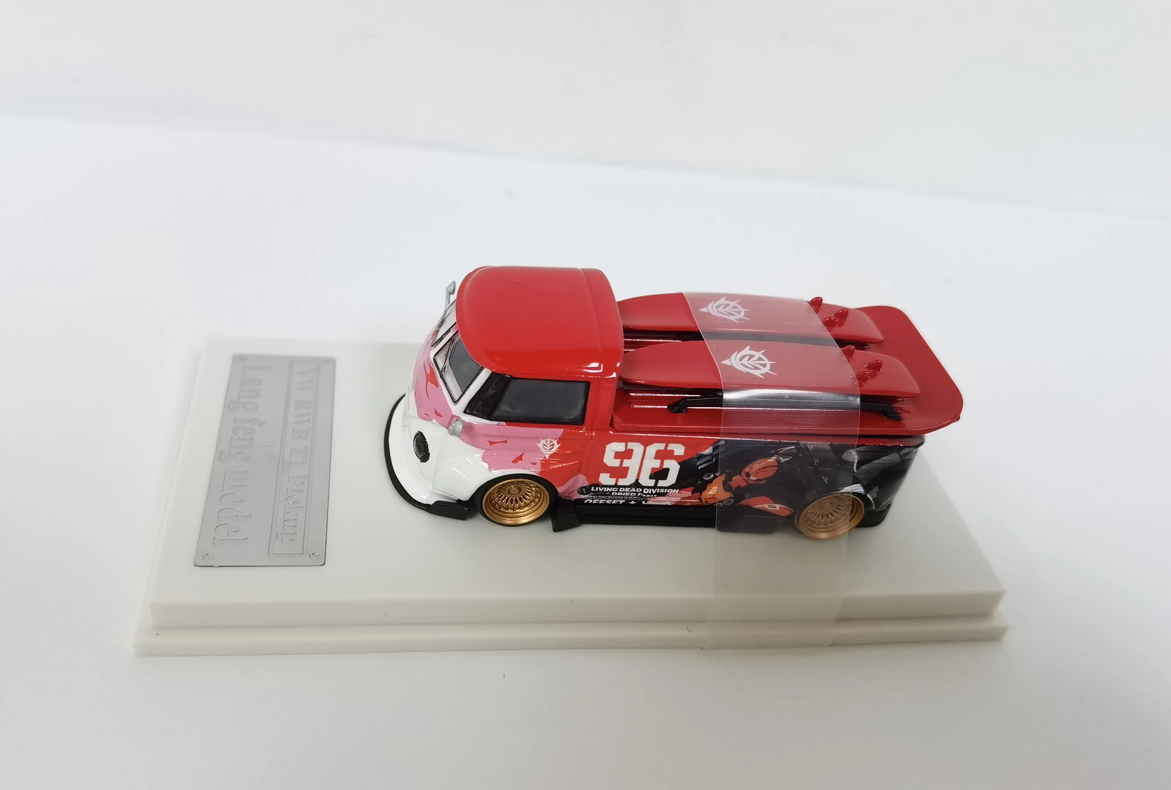 LMLF 1/64 Red #96 VW T1 RWB Pickup Camper Kombi Model Diecast Metal Car