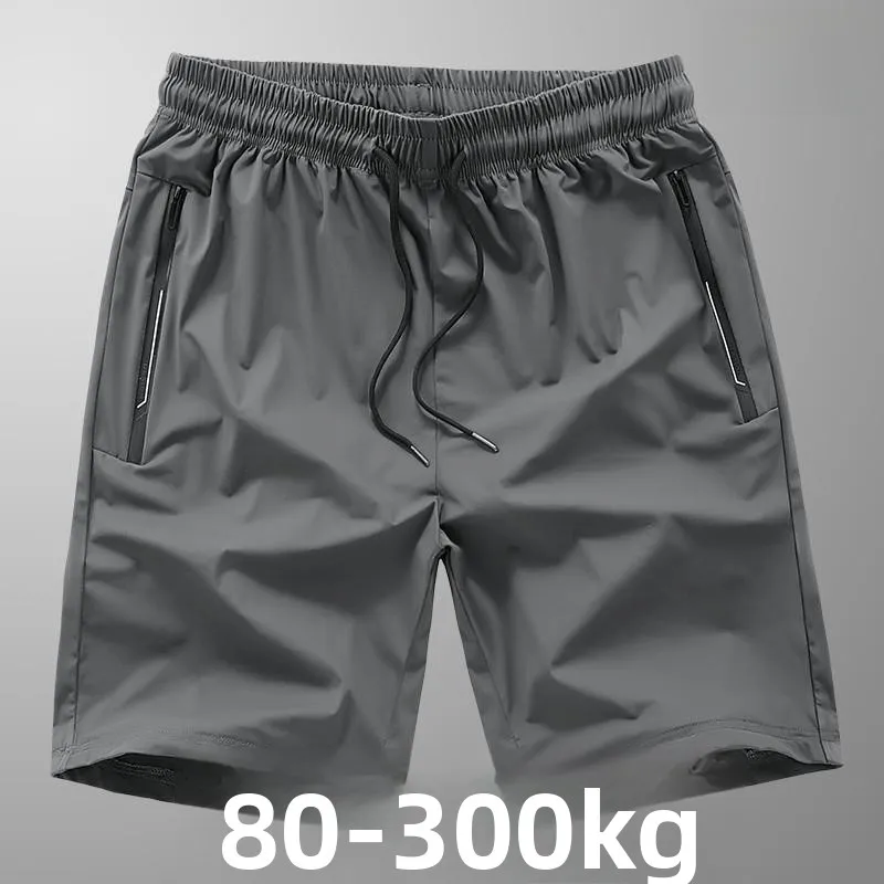 

Extra Large Ice Silk orts Men's Qui Dry Sports Casual Five-Quarter Pants plus Size Beach Mid-Pants Straight Leg Mid-Waist