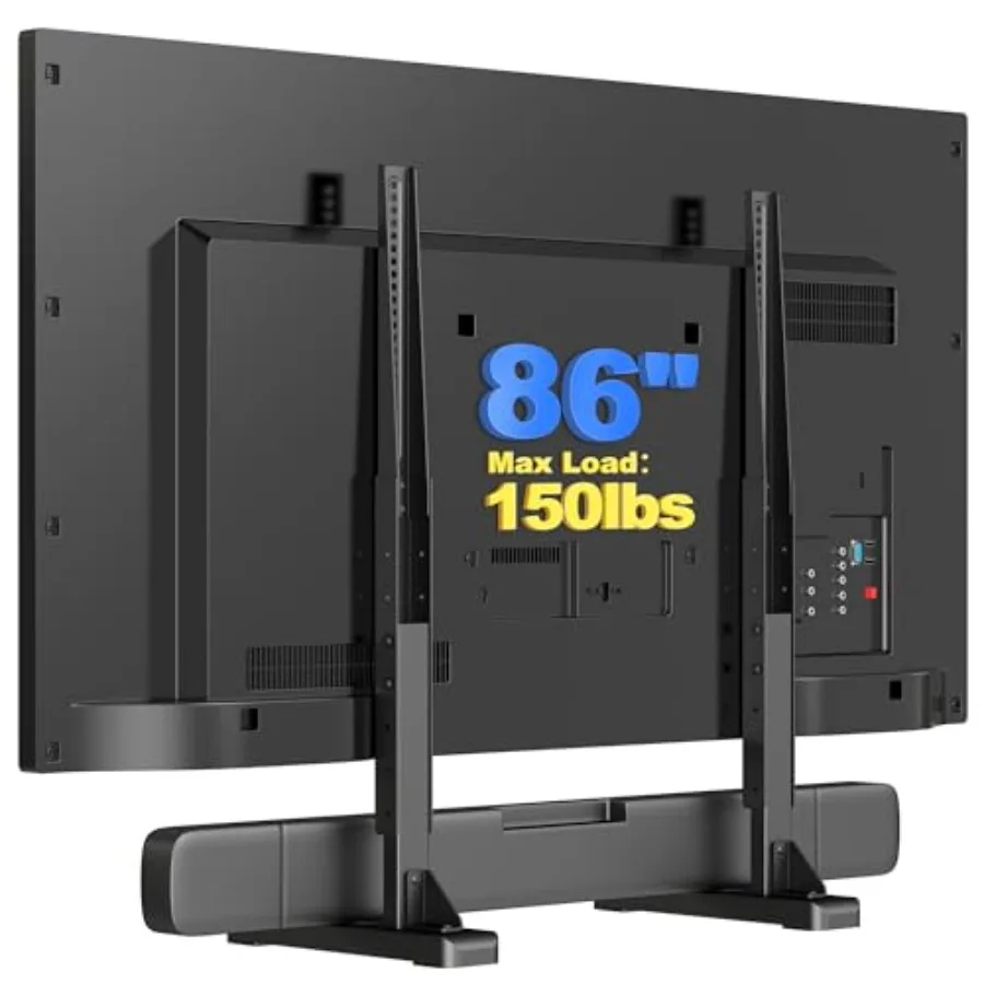

Large TV Stand Table Top for Most 24 to 86 Inch Flat/Curved TVs Heavy Duty TV Leg Support 150 lbs Max VESA 800x600mm for Living