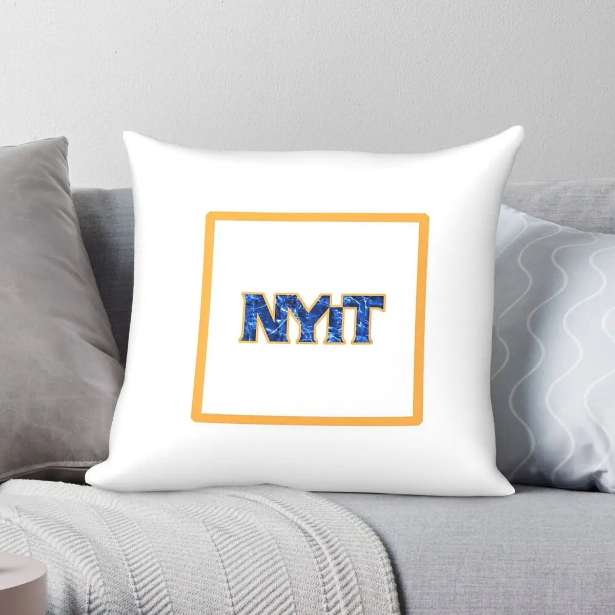 New York Institute Of Technology Square Pillowcase Polyester Linen Velvet Pattern Zip Decorative Pillow Case Home Cushion Cover