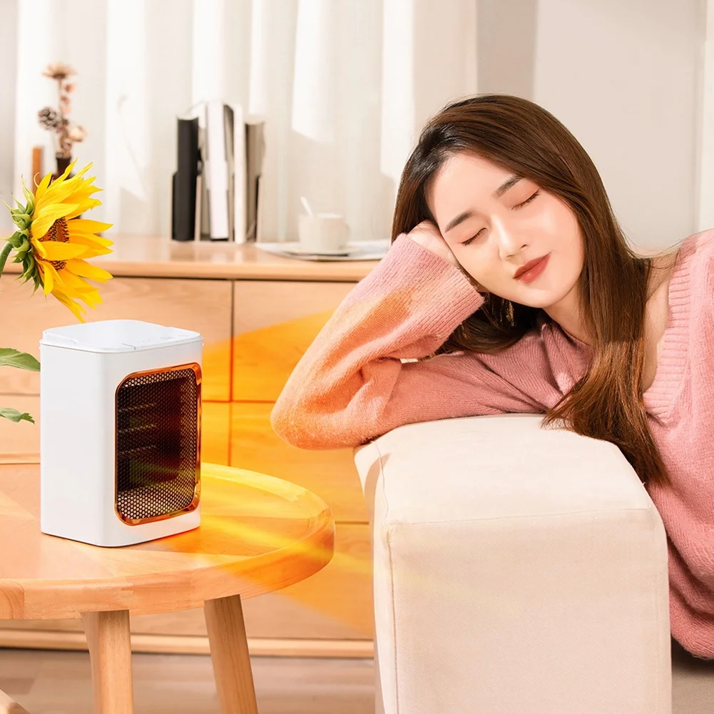 

Электрический обогреватель ABUF-1000W, портативный настольный вентилятор, плита, вентилятор теплого воздуха, регулируемый термостат, домашний обогреватель для зимы