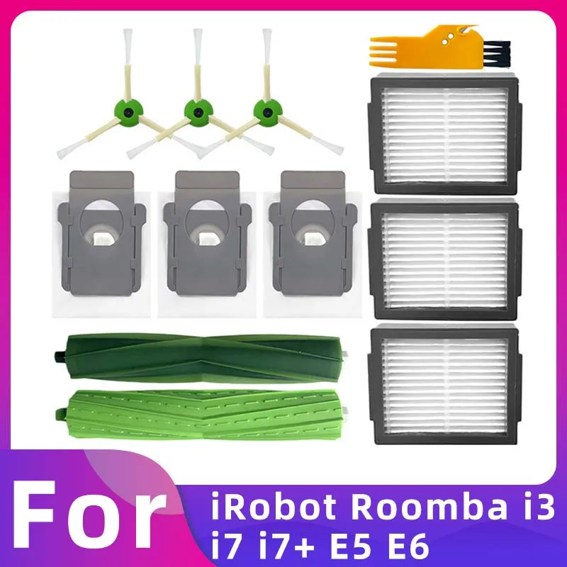 

Replacement for iRobot Roomba i7 i7+ E5 E6 E7 Robot Vacuum Cleaner Parts Roller Main Side Brush Hepa Filter Dust Bag Accessories