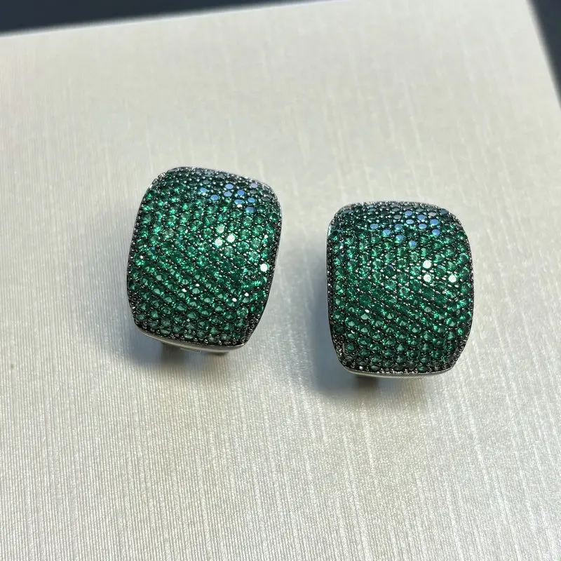 

Bilincolor Vintage Green Earring for Women with English Lock
