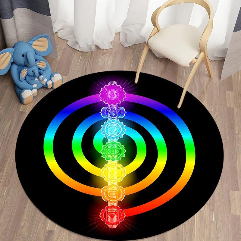 

Коврики с принтом Mystery Kawaii: круглые, для детской комнаты, гостиной, йоги, спальни, под стул, нескользящие, подарок на Новый год