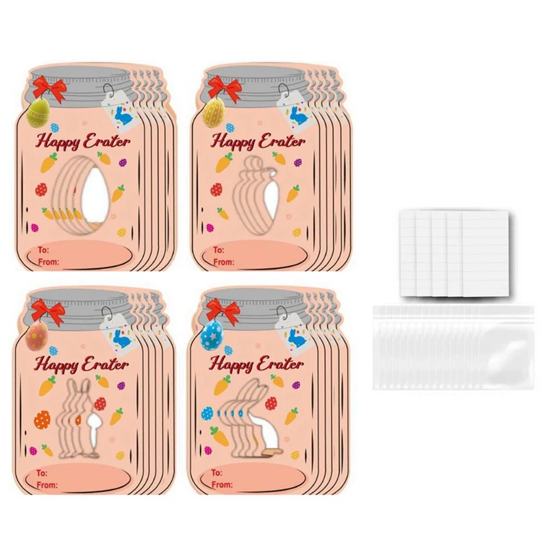 20 Piece Candy Jar Easter Cards Set Colorful Jars As Shown Coated Paper Happy Children's Easter Day Greeting Cards