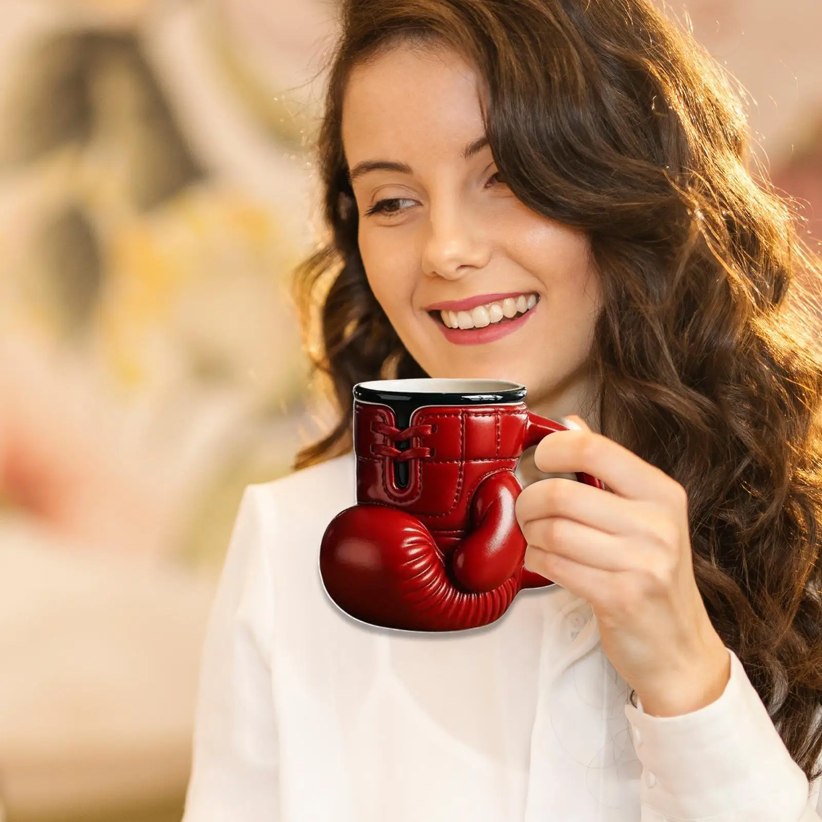 Boxing Glove Shaped Mug Multifunctional Tea Cups Creative Resin Milk Cups Boxing Lover Water Drinking Containers for Tea Coffee