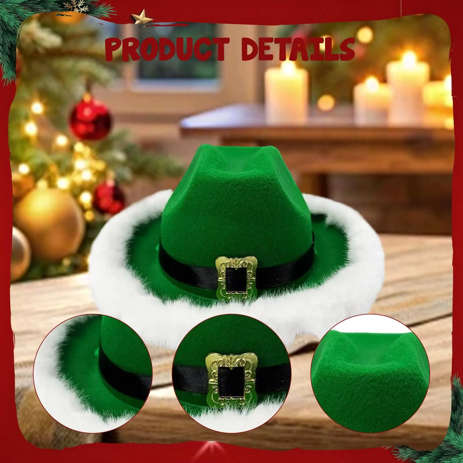 Cowboy Hat for Kids Comfortable Costume Accessories Trendy Cosplay Accessory Felts Creative Cowgirl Hat Santa Hat Xmas Decor