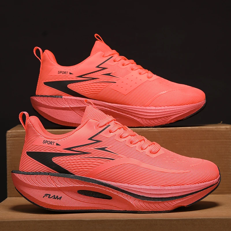 Herren-Laufschuhe, Tennisschuhe, atmungsaktive Laufschuhe mit Carbonplatte, hochelastische, rutschfeste und abriebfeste Außensohle, Herren- und Damenschuhe für Marathonläufe, sportliche Schuhe für den täglichen Gebrauch und zum Pendeln. – Detail 4