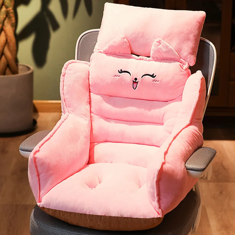 Chair One-piece Cushion Office Sedentary Butt Mat Student Seat Back Cushions Waist Support Chair Backrest Mat Home Decoration