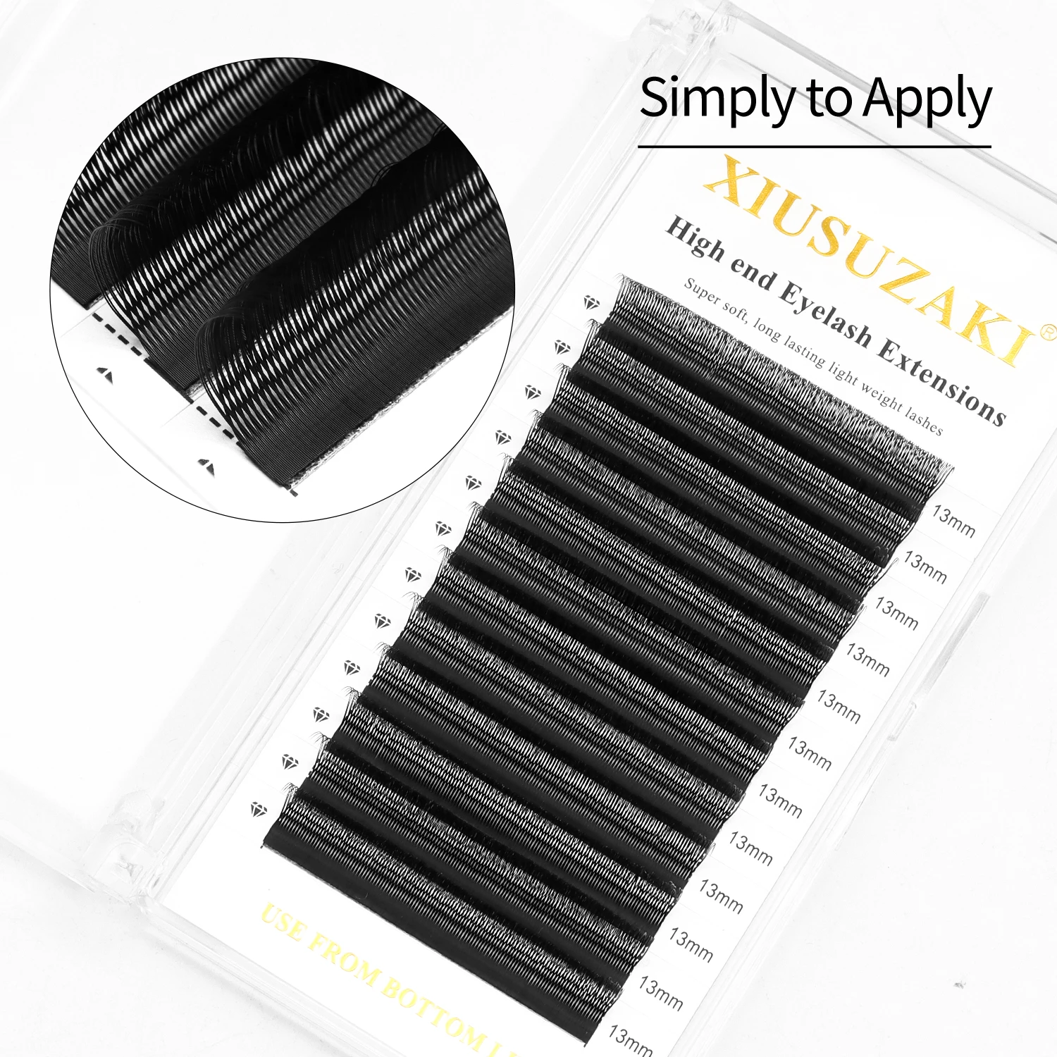 XIUSUZAKI New U Shape YY Lashes Extensions Single Double Tip 2D YY Shape Eyelashes Extensions Natural Premade Fans Volume Lashes