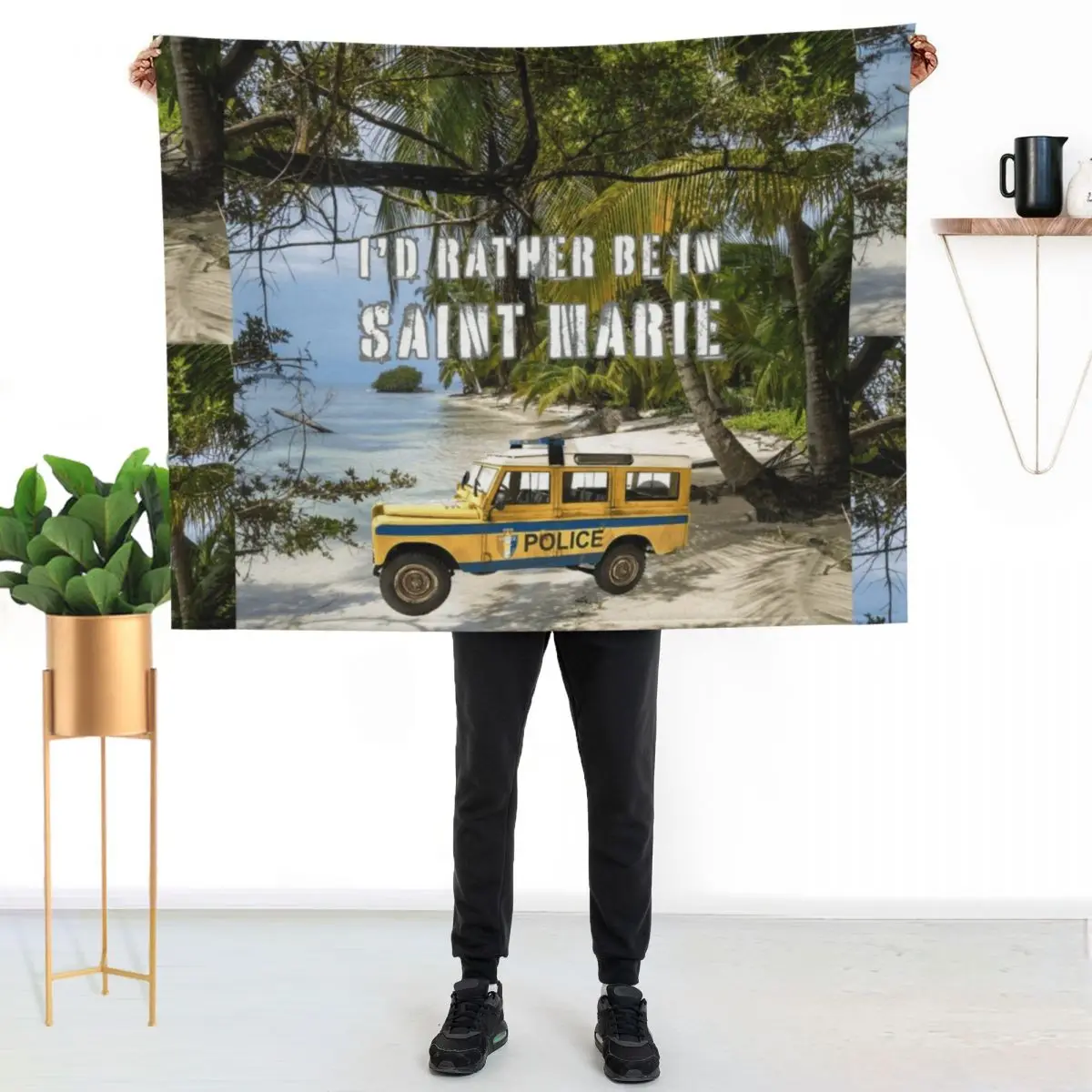 Saint Marie BBC Death in Paradise Throw Blanket Thin Retros Soft decorative blankets and throws Luxury Brand Blankets