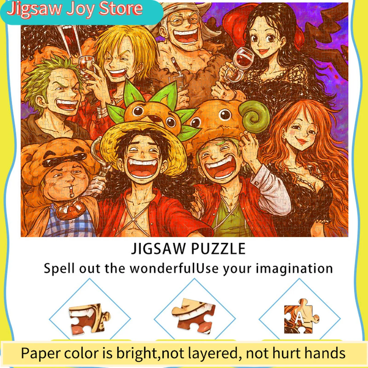 

Пазл-головоломка, большой пазл (иллюстрация «Команда в соломенных шляпах: Веселое собрание»), белый картон, подходит для аниме