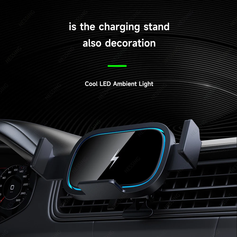 Automatic Clamping Wireless Car Charger Mount For Samsung Galaxy Z Fold 5 4 3 Note10 9 iPhone 12 14 13 Max Air Vent Phone Holder