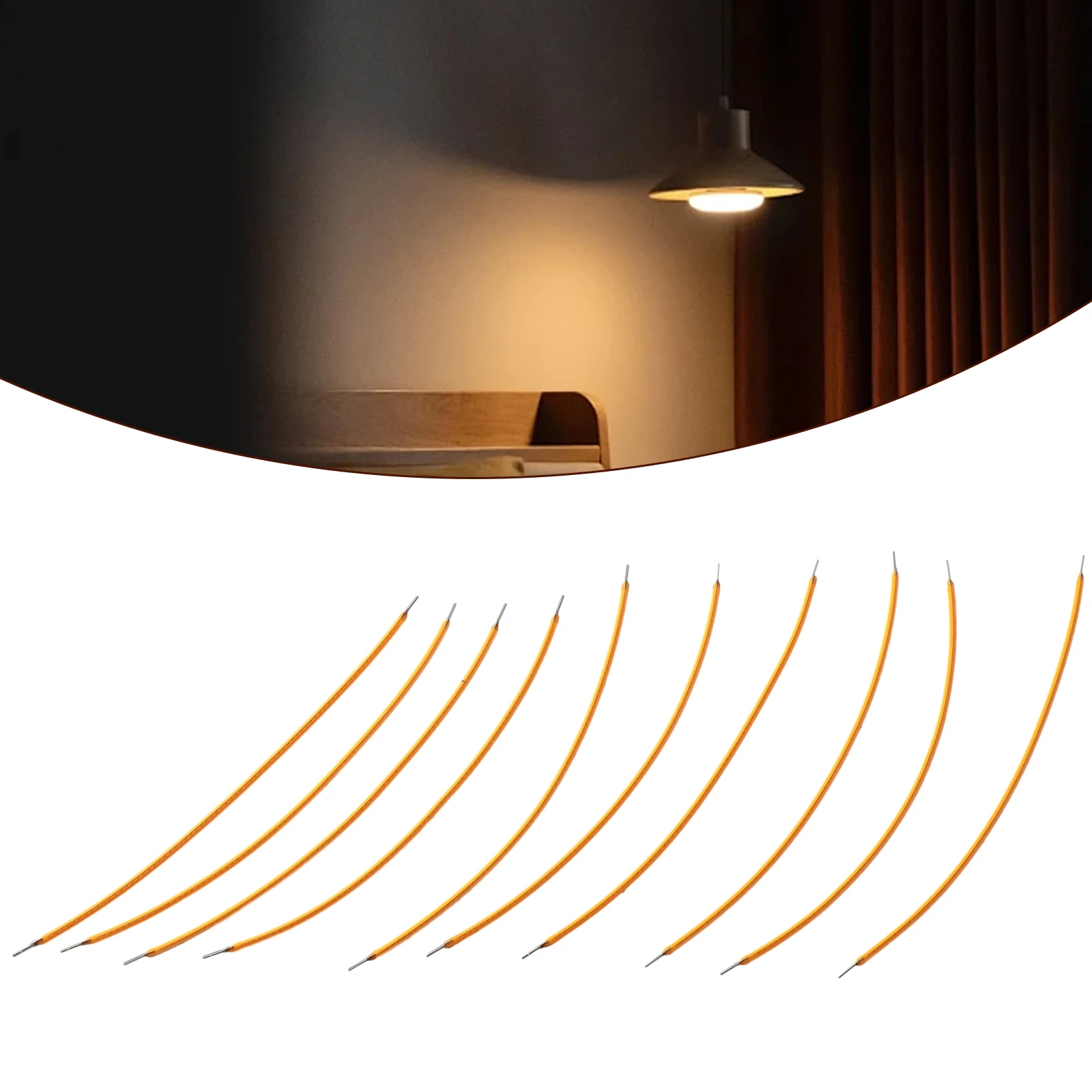 10pcs LED หลอดไฟสีขาวอุ่น 2200K อุณหภูมิสี DC3V แรงดันไฟฟ้า 130 มม.ขนาด DIY ตกแต่งการออกแบบ
