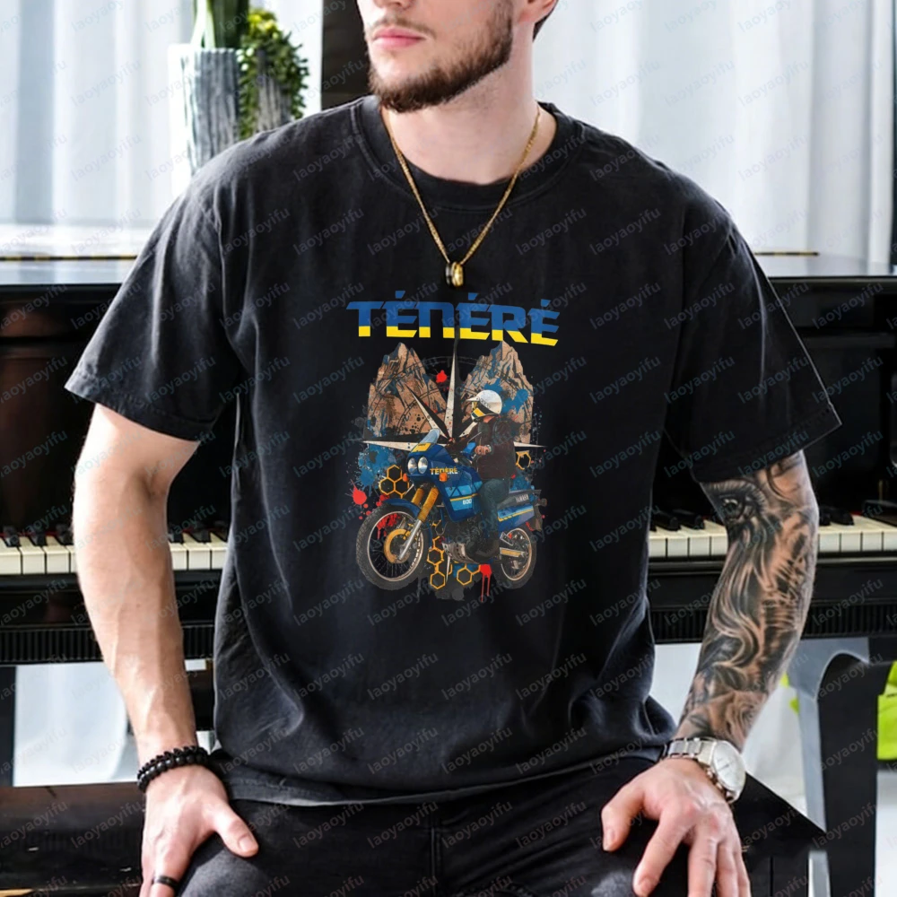 Tenere 600 T Shirt The Off Road Compass Tee Motorcycle Gift for Biker Fans 80s Rally Windrose Rider Top Classic Adv Apparel Tee