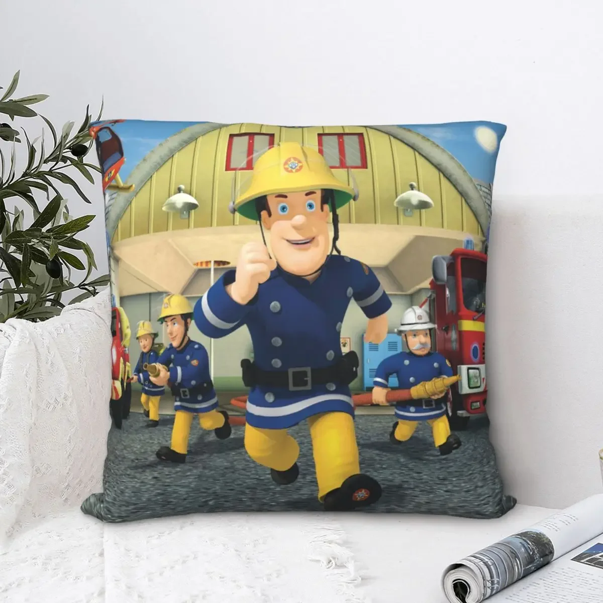 Running Throw Pillow Case Fireman Sam Steele Educational Cartoon Backpack Cushions Case DIY Printed Kawaii For Chair Decor