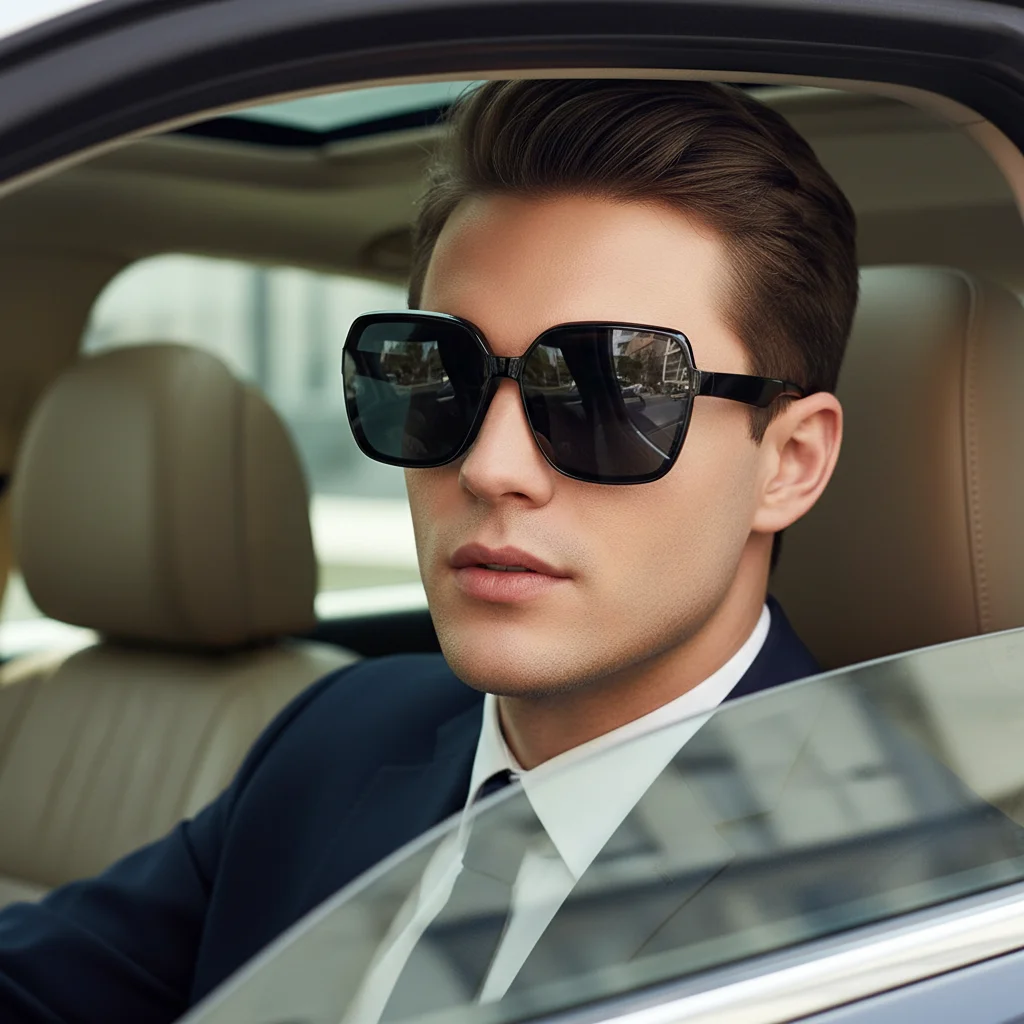 New Style Sunglasses - Fashionable, Sun-protective Wide-frame Glasses. Trendy. For Driving Car Sunglasses9051