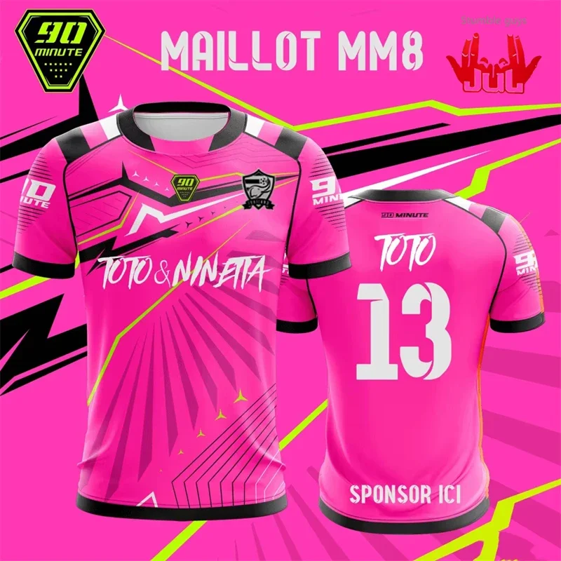 Neues JUL Fußballtrikot Herren und Damen Kurzarm Sport Rundhals T-Shirt DP Kinder Anpassbares Atmungsaktives Fußball-Uniform