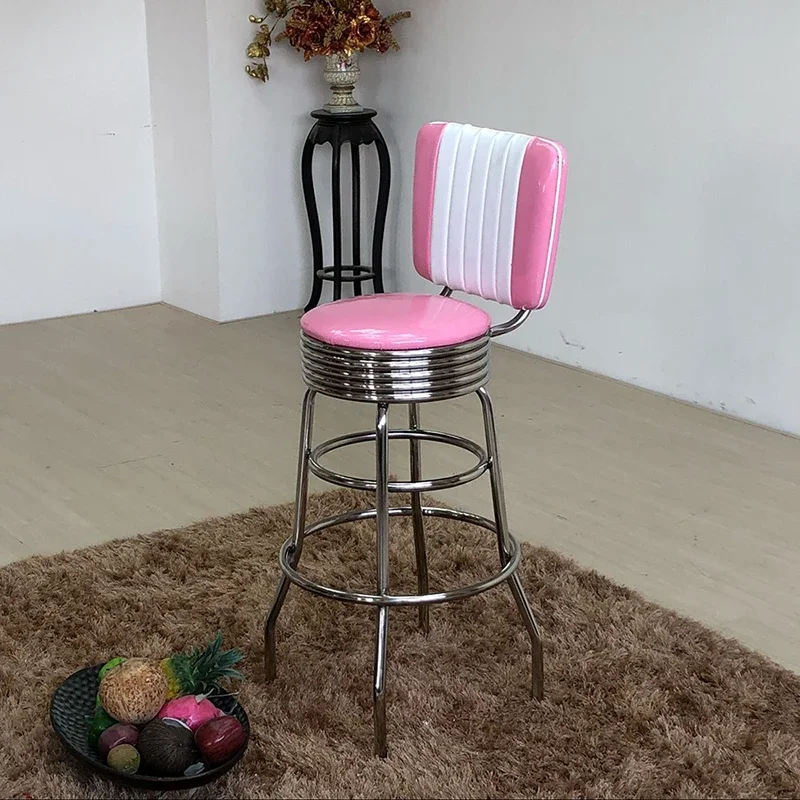 

Modern Minimalist Bar Chairs Design Pink Counter Party Kitchen Stools Gaming Vanity Sgabelli Cucina Alto Bar Accessories