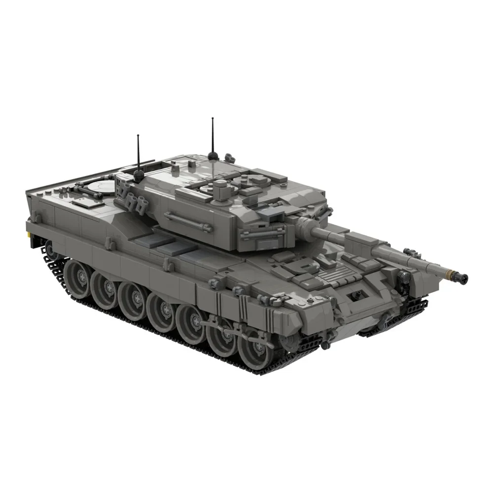 MOC Military Leopard 2 Tanks Building Blocks Model T-55A Medium Tank Bricks Panzerkampfwagen VI Tiger DIY Assembled Toy Kid Gift