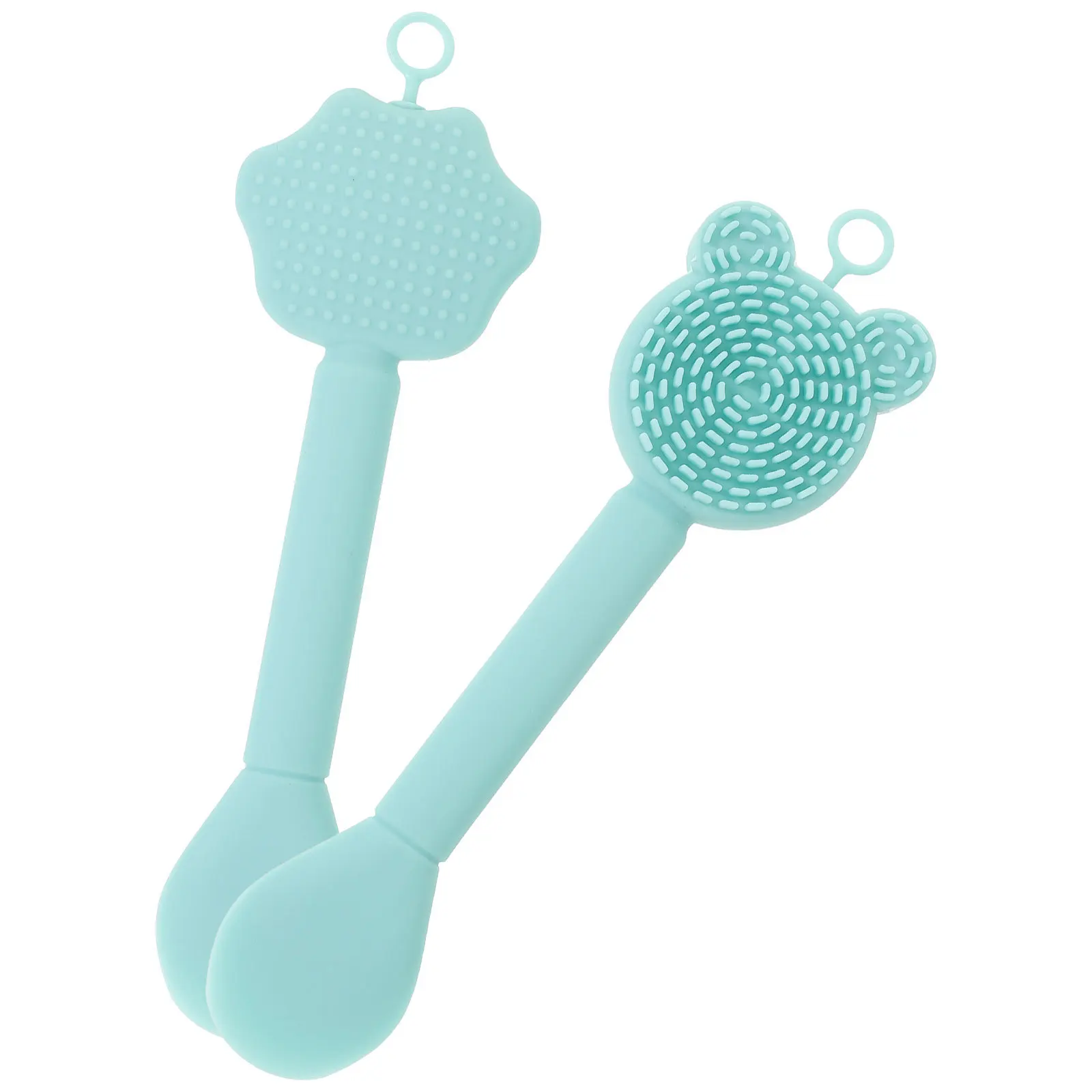 Brosse de nettoyage du visage en Silicone, applicateur de masque Facial à Double extrémité, épurateur en Silicone souple pour peau lisse, 2 pièces