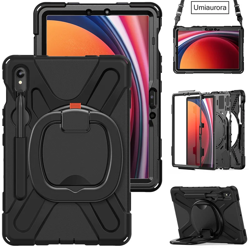 Para Samsung Galaxy Tab S9 FE Plus funda de 12,4 pulgadas para Galaxy Tab S7 Plus FE S8 Plus armadura resistente niños cubierta con soporte a prueba de golpes