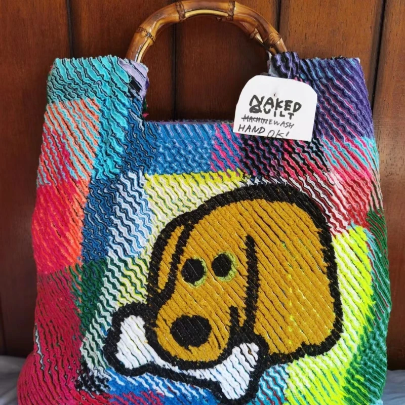 Bolso de mano con estampado de hueso de perro para mujer, bolsa de hombro de alta capacidad, gradiente, a la moda, nuevo