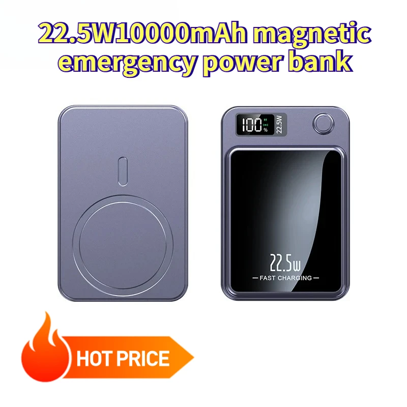 

10000mAh Wireless Power Bank 22.5W Fast Charger For Magsafe Magnetic Portable Auxiliary Battery Pack For Iphone14/15/16/17Xiaomi