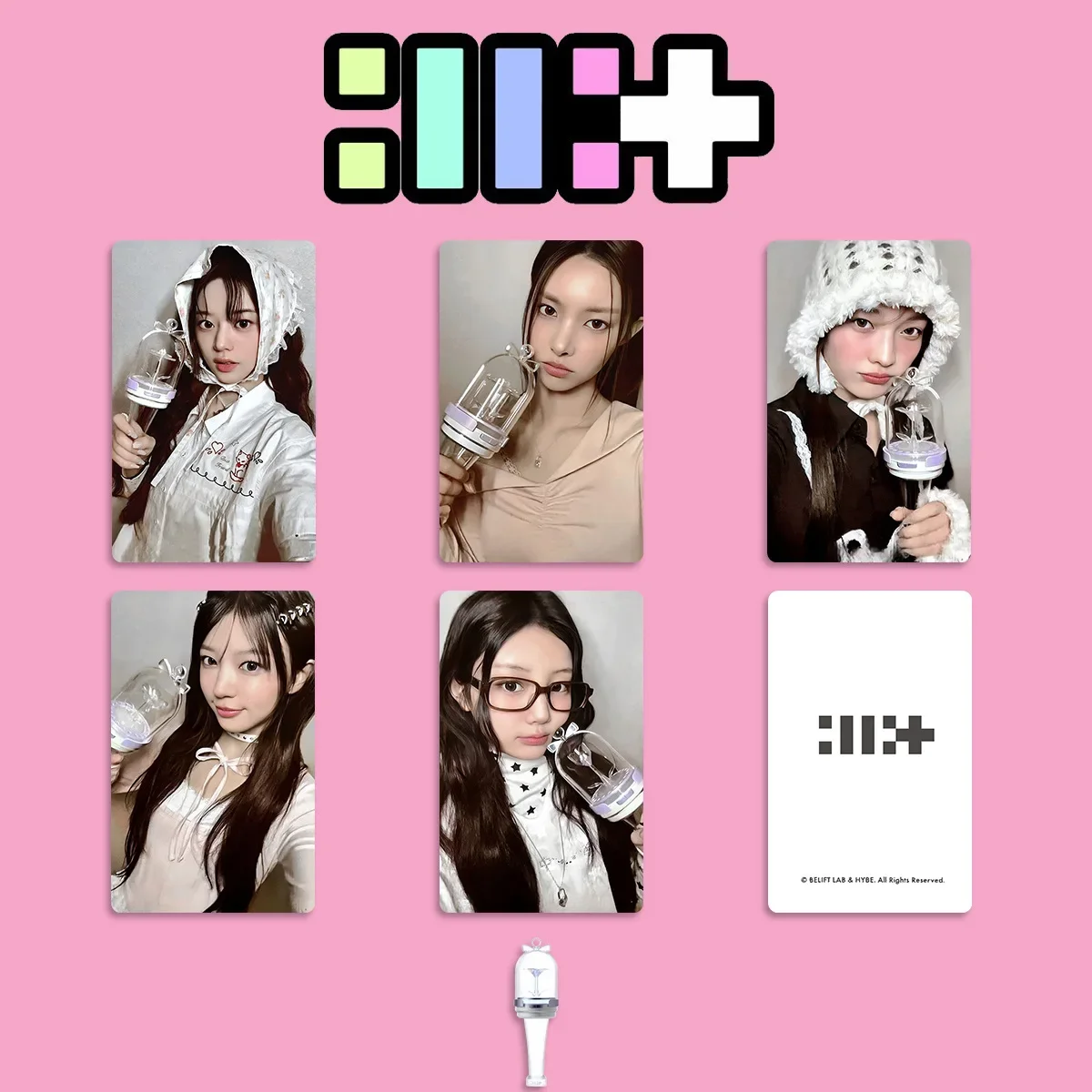 5pcs/Set KPOP ILLIT Lightstick Photocards YUNAH MINJU Selfie PhotoCard MOKA WONHEE IROHA GLLIT Fans Collection Gifts
