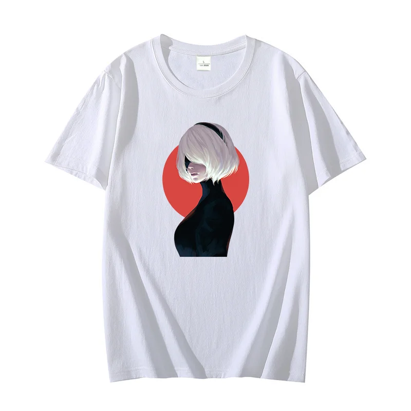 Camiseta de algodón de verano Nier Automata A2 2B Game Gamer Japón camisetas gráficas Unisex camisetas de manga corta ropa de hombre