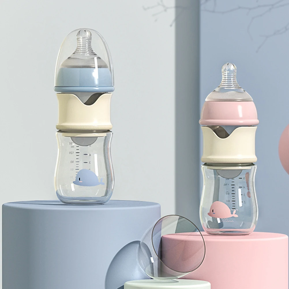 

Wide Neck Glass Baby Bottle Food Grade PP Lightweight Portable Nursing Feeding Bottle for Newborn Milk Storage