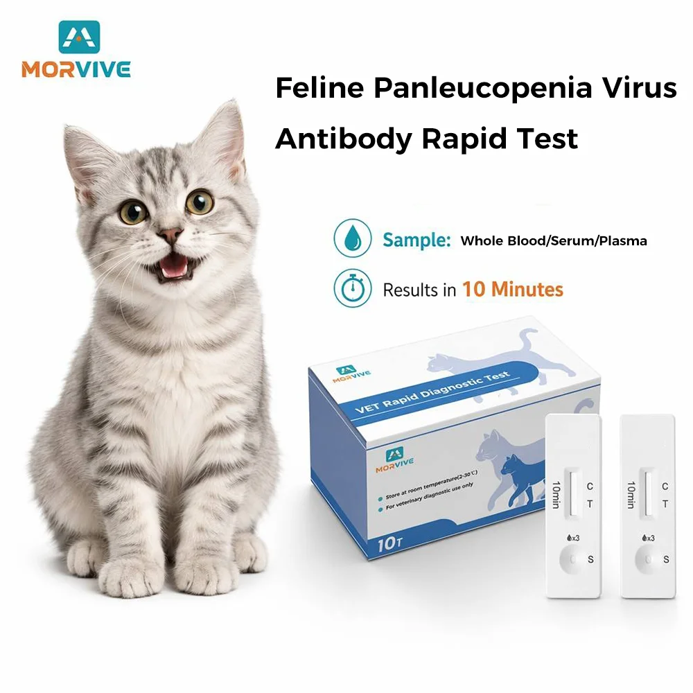 Pet Test Kits Feline distemper test for Dog or Cat for FIPV-FPV-TOXO-FCoV Result in 5-10 Minutes Home rapid testing 10pcs/box