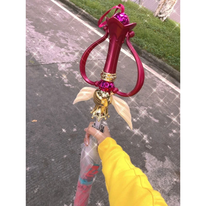 Beautiful girl warrior long-handled transparent umbrella fairy wand toy elementary school umbrella special umbrella for girls