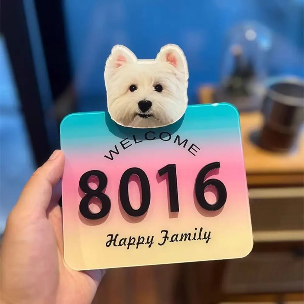 Acrylic Acrylic Number Plate Creativity Dowelless House Number Sticker Cartoon High-definition Entry Door Numbe Home Decoration