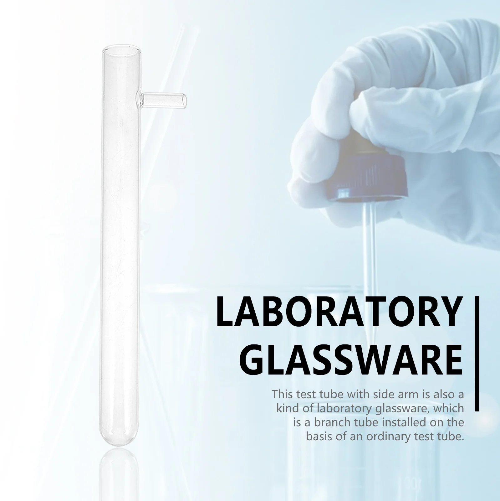 

Side Arm Test Tube Practical Glass Experiments Container Transparent Science Equipment with Support Tubes