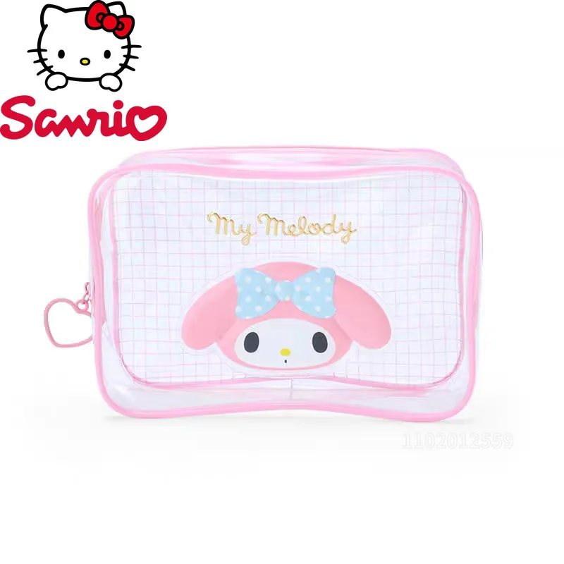  Hello Kitty New Transparent Cosmetic Bag Cartoon Cute Fashion Cosmetic Bag Large Capacity Leisure Travel Storage Bag