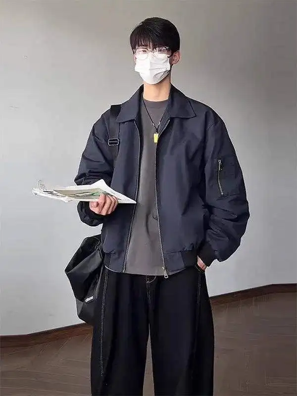 

Мужская бейсбольная куртка Cleanfit American Sle Flight Jaet, весенне-осенняя модная бейсбольная куртка свободного кроя, украшенная молнией, ветрозащитная