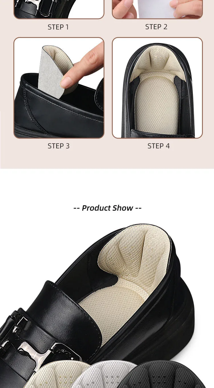 High Quality T-Shaped Shoe Heel Stickers Sneaker Half Cushion Heel Inserts Protection Pads Shoe Size Reducer for Comfort
