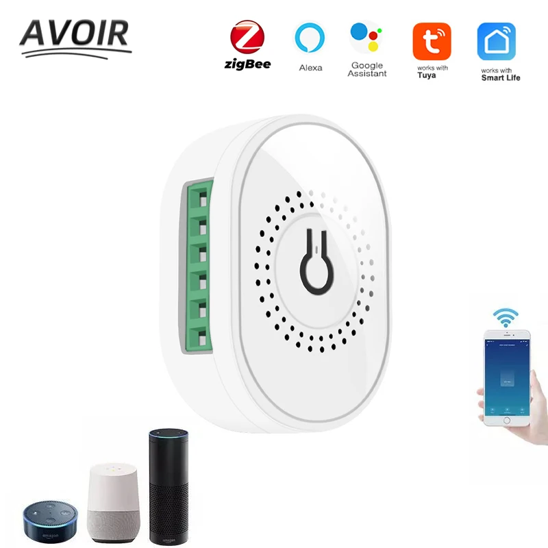 Avoir Tuya Smart Home Switch Automation Zigbee 3.0 Wifi Module 2 Way Switch Control Light Sensor 16A Work With Google Home Alexa